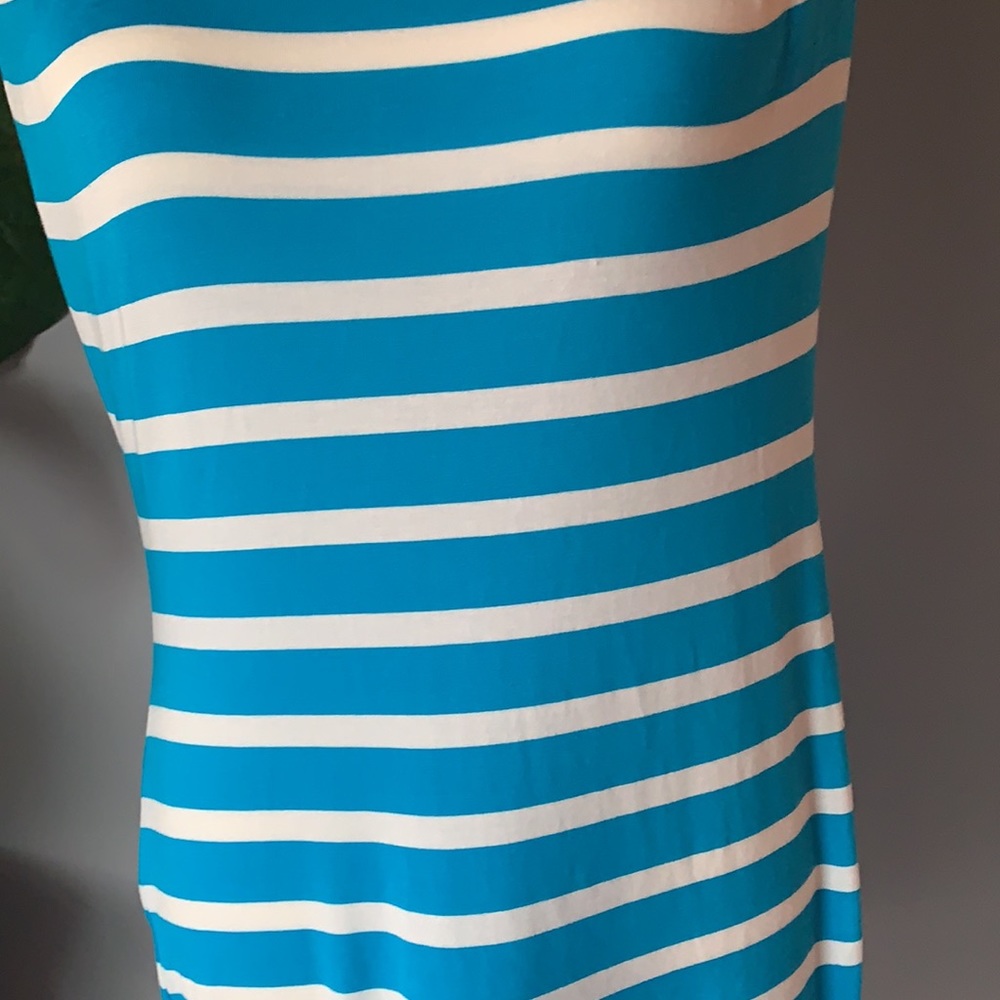Calvin Klein Women’s Blue and White Striped Sleeveless Dress - Picture 3 of 6